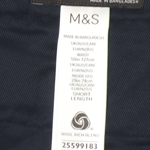 Men's M&S Grey Dress Pants 50 SHT Formal Trousers