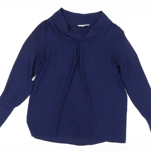 Jasper Conran Womens Blue Cowl Neck Blouse Size 12