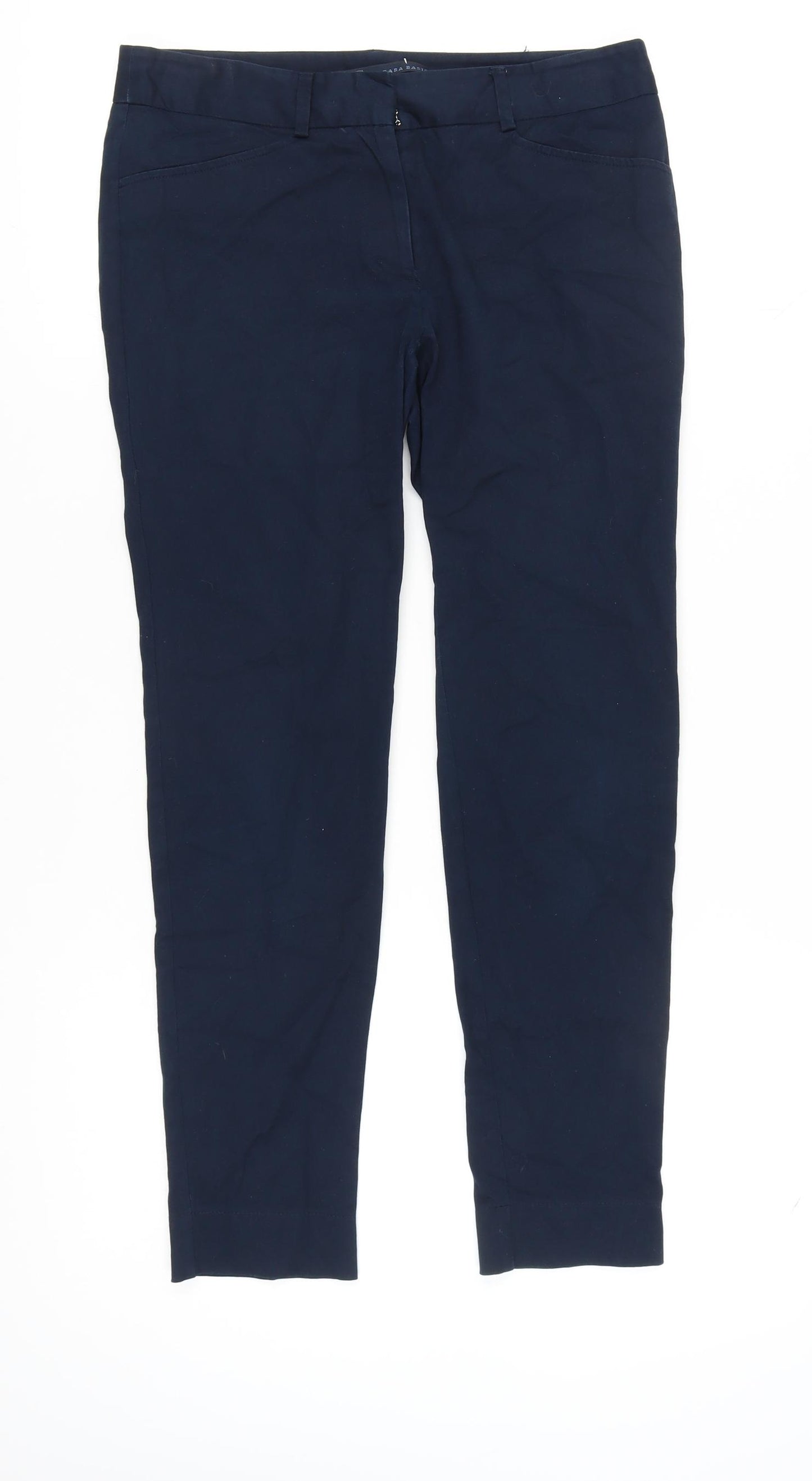 Zara Women's Blue Straight Leg Trousers Size 10
