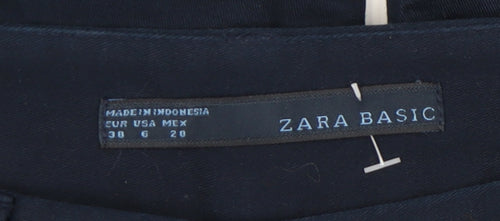 Zara Women's Blue Straight Leg Trousers Size 10