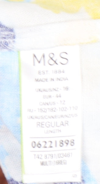 Marks and Spencer Women's Floral Linen Dress, Size 16