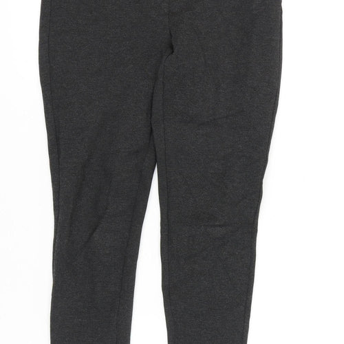 Zara Women Grey L Jersey Mid-Rise Leggings