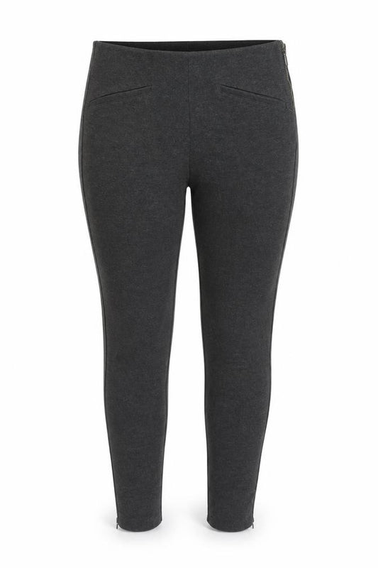 Zara Women Grey L Jersey Mid-Rise Leggings
