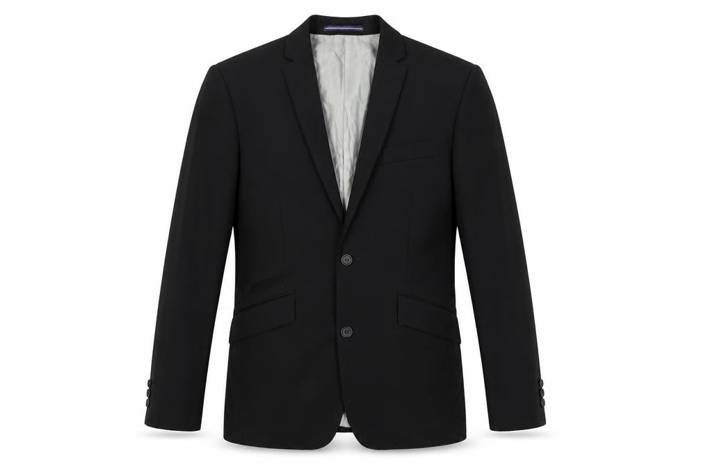 Front view of Topman Men's Black Slim Blazer, size 36