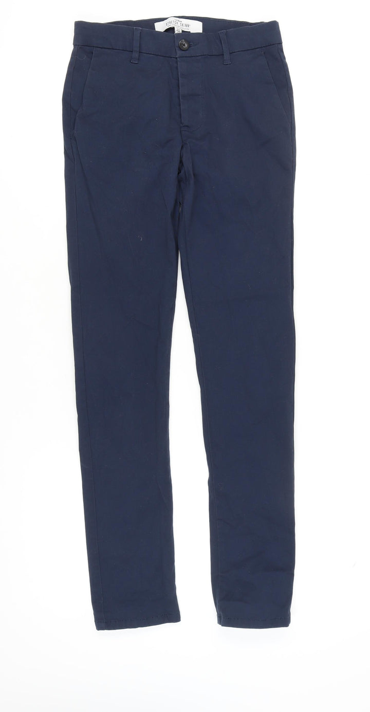 Topman Unisex Blue Skinny Trousers Size 16