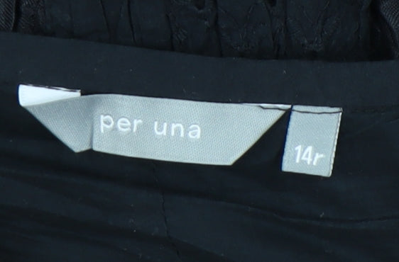 Per Una Women's Black Elastic Waist Skirt Size 14