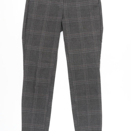 Zara Basic Grey Check Women's Trousers, Size S