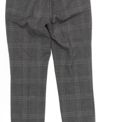 Zara Basic Grey Check Women's Trousers, Size S