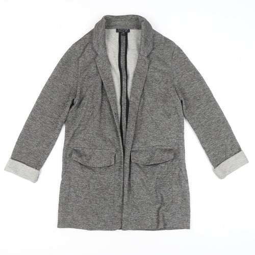 Topshop Women's Grey Blazer, Size 8, Casual Mid-Length