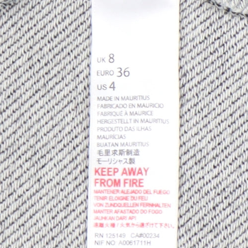 Topshop Women's Grey Blazer, Size 8, Casual Mid-Length