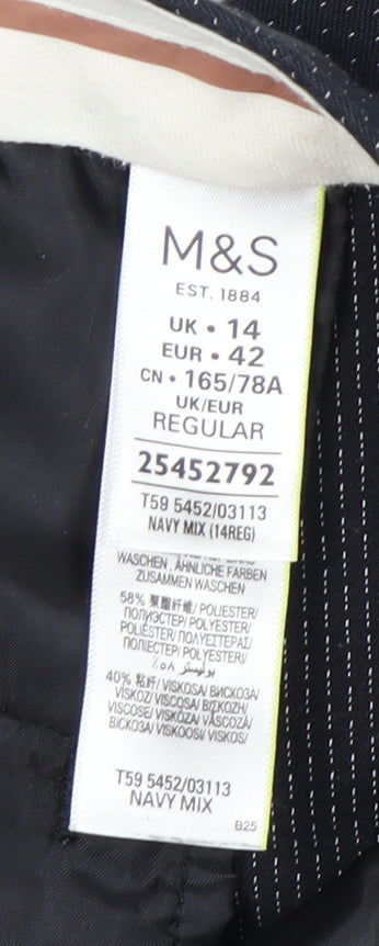 Marks and Spencer Women's Blue Trousers Size 14