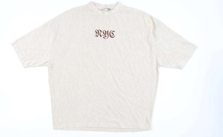 ASOS Men's Beige M Striped T-Shirt, Crew Neck