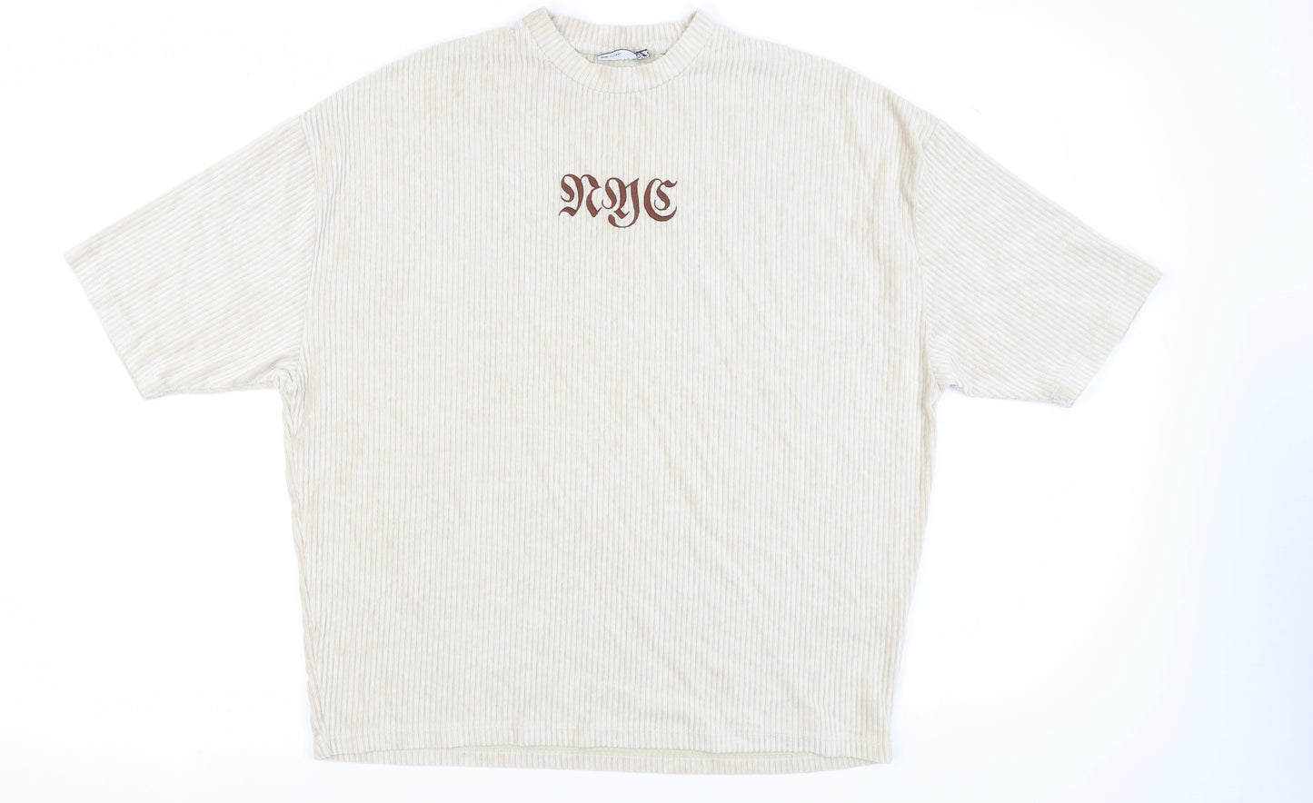 ASOS Men's Beige M Striped T-Shirt, Crew Neck