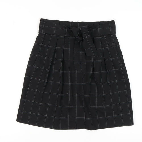 H&M Women's Black Check Skirt Size 10
