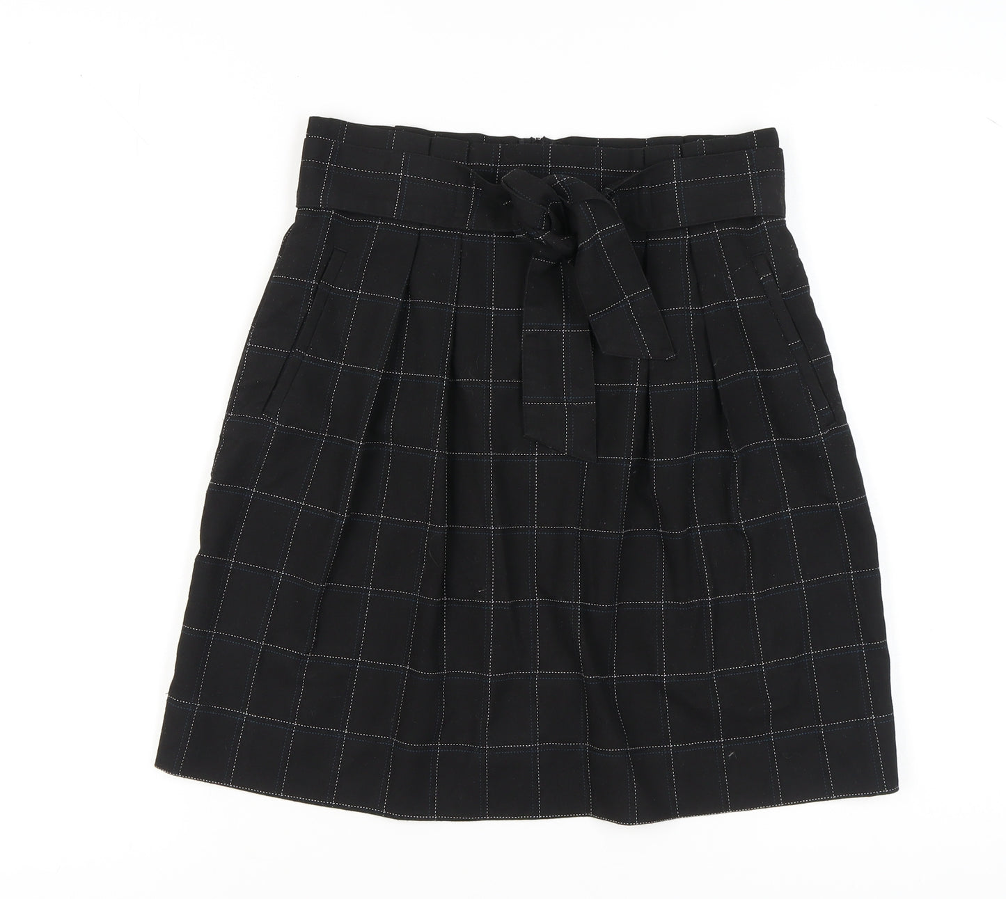 H&M Women's Black Check Skirt Size 10