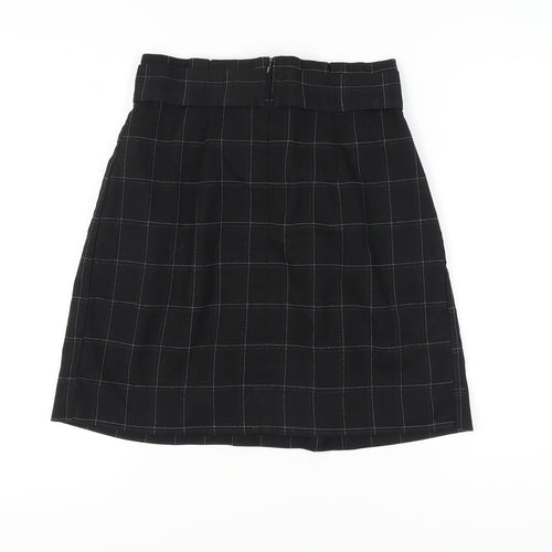 H&M Women's Black Check Skirt Size 10