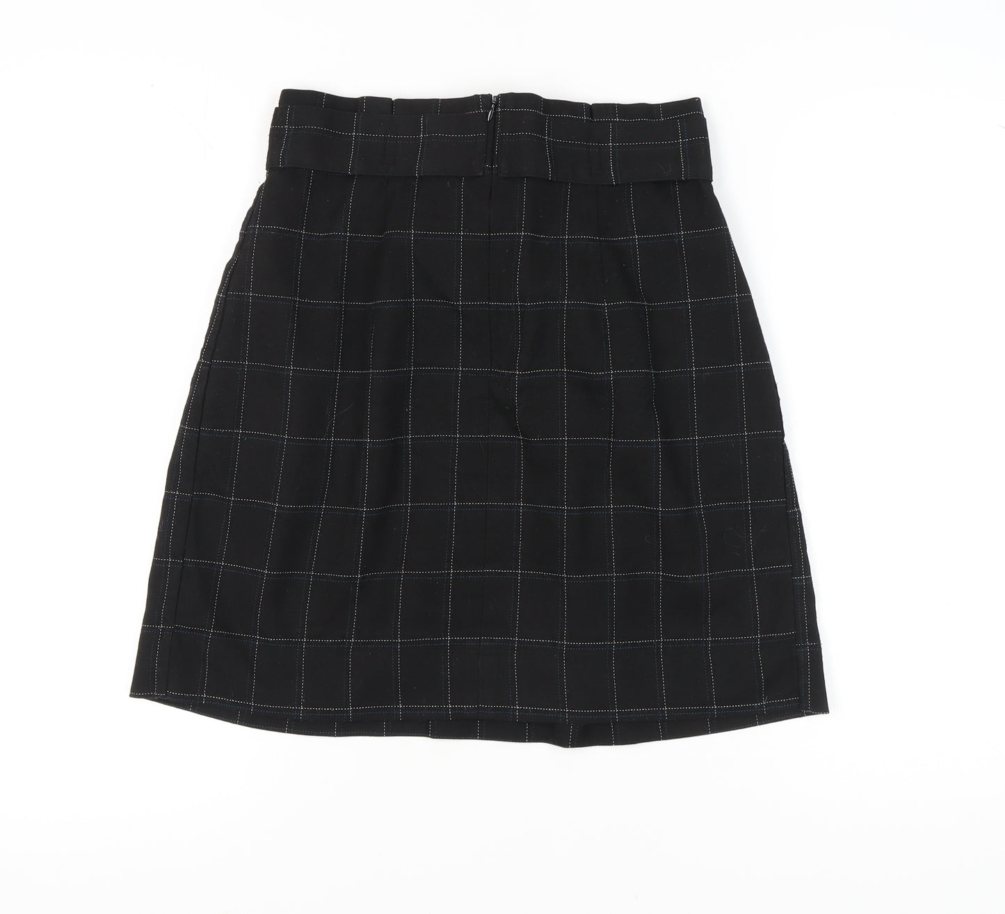 H&M Women's Black Check Skirt Size 10