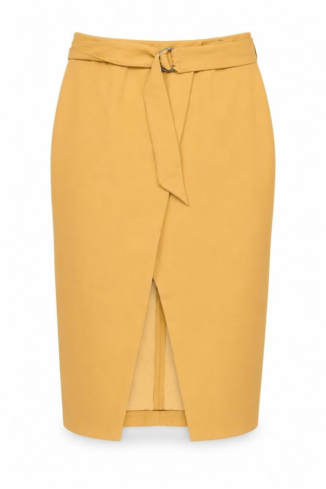 Miss Selfridge Women's Midi Yellow Pencil Skirt Size 10