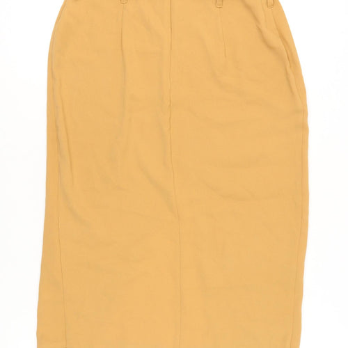 Miss Selfridge Women's Midi Yellow Pencil Skirt Size 10