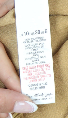 Miss Selfridge Women's Midi Yellow Pencil Skirt Size 10