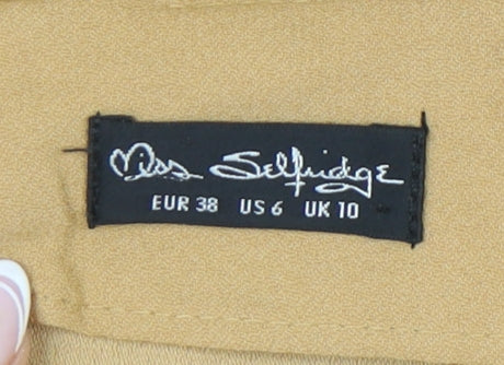 Miss Selfridge Women's Midi Yellow Pencil Skirt Size 10