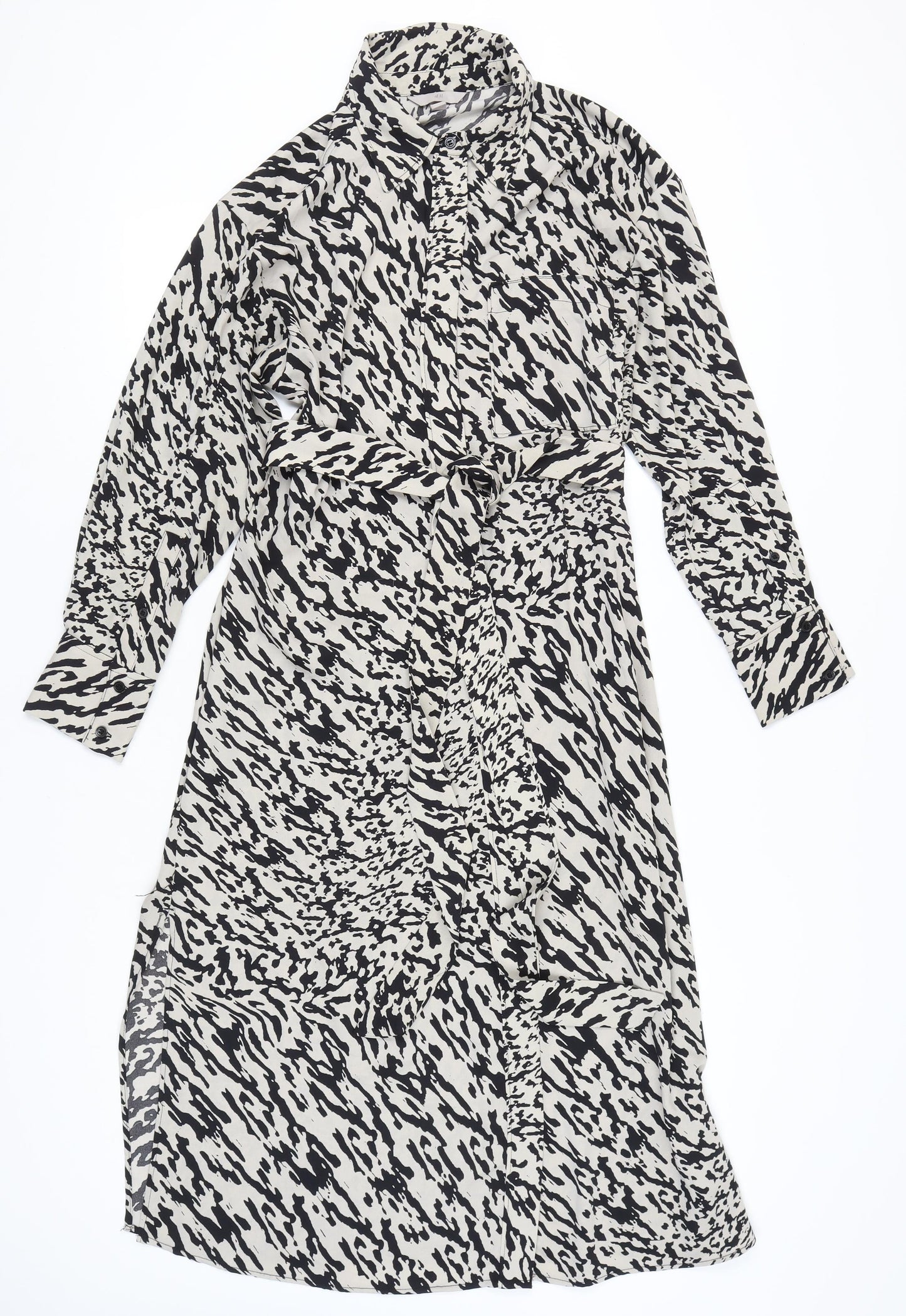 H&M Women's Multicoloured Midi Shirt Dress Size 12