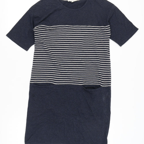 Thought Women's Blue Striped T-Shirt Dress Size 8