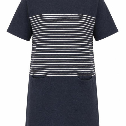 Thought Women's Blue Striped T-Shirt Dress Size 8
