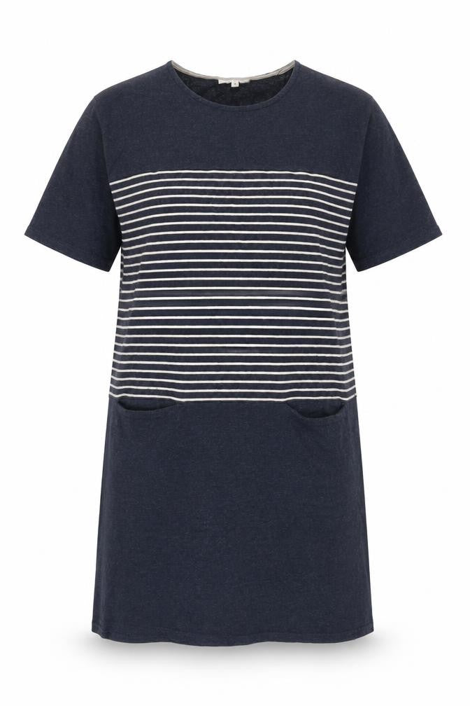 Thought Women's Blue Striped T-Shirt Dress Size 8