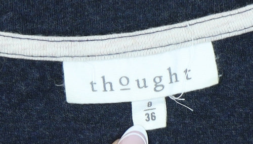 Thought Women's Blue Striped T-Shirt Dress Size 8