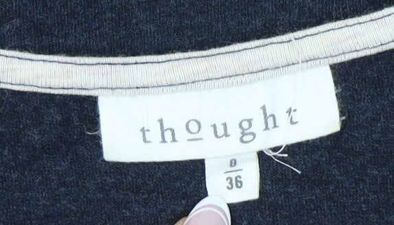 Thought Women's Blue Striped T-Shirt Dress Size 8