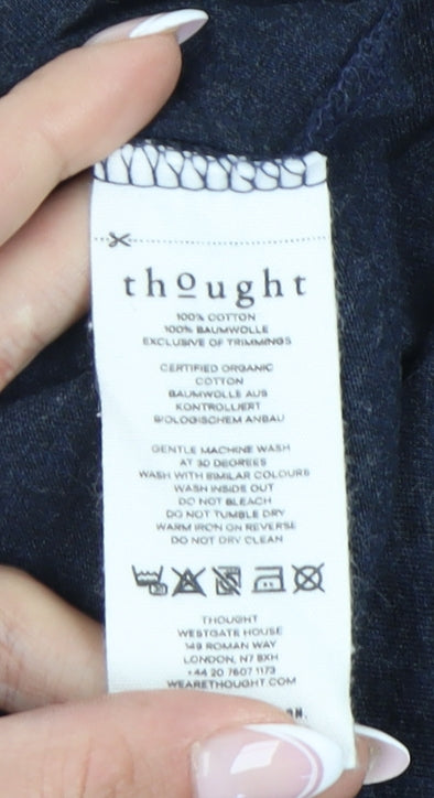 Thought Women's Blue Striped T-Shirt Dress Size 8