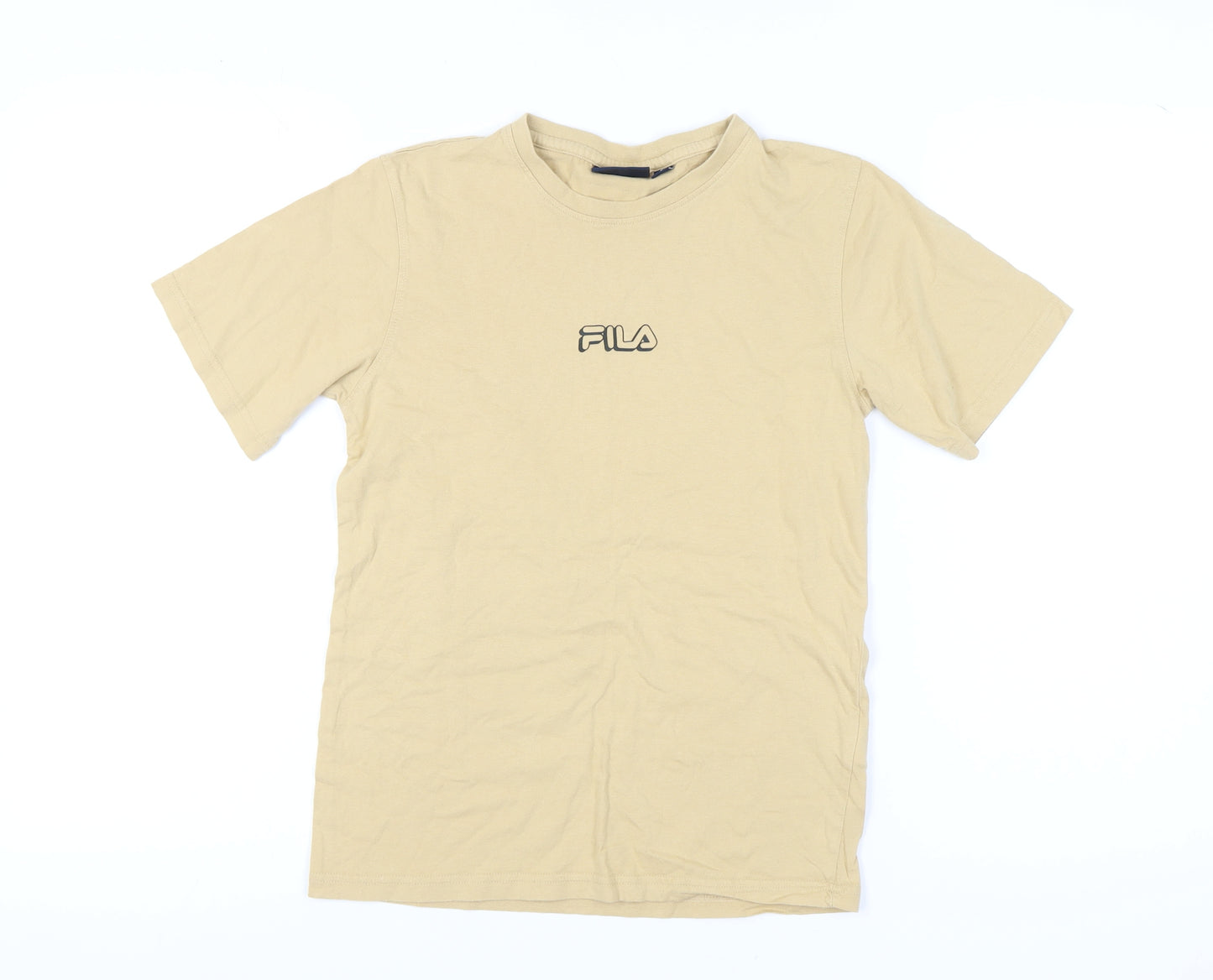 Fila Boys Beige T-Shirt, Size 12, Logo Accents