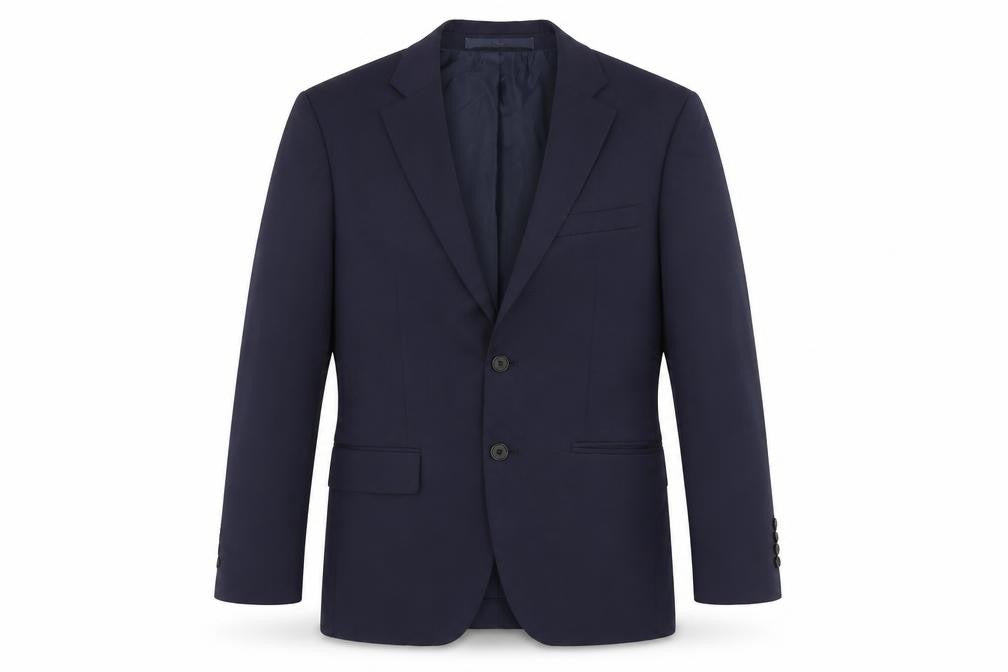 Front view of BON Men’s Blue Slim Fit Suit Jacket, size 34