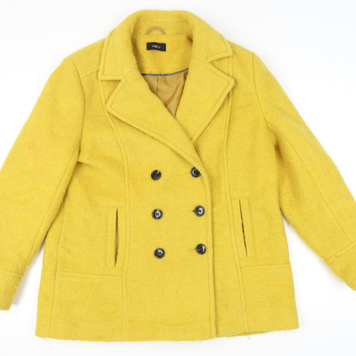 M&Co Women's Yellow Wool Pea Coat Size 16