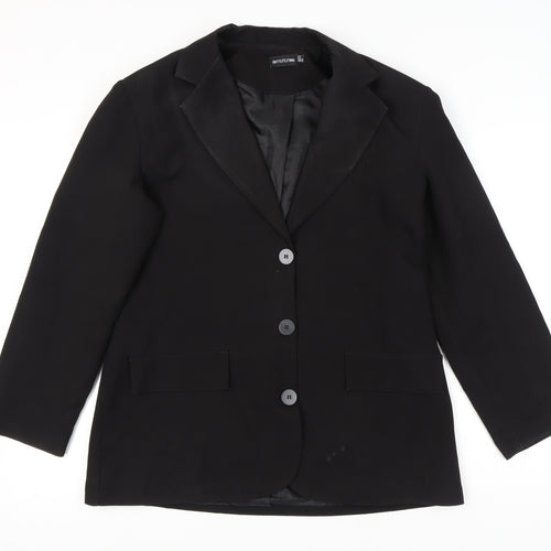 PrettyLittleThing Women's Black Blazer UK 8