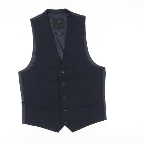New Look Men's Blue Slim Fit Waistcoat Size 36R