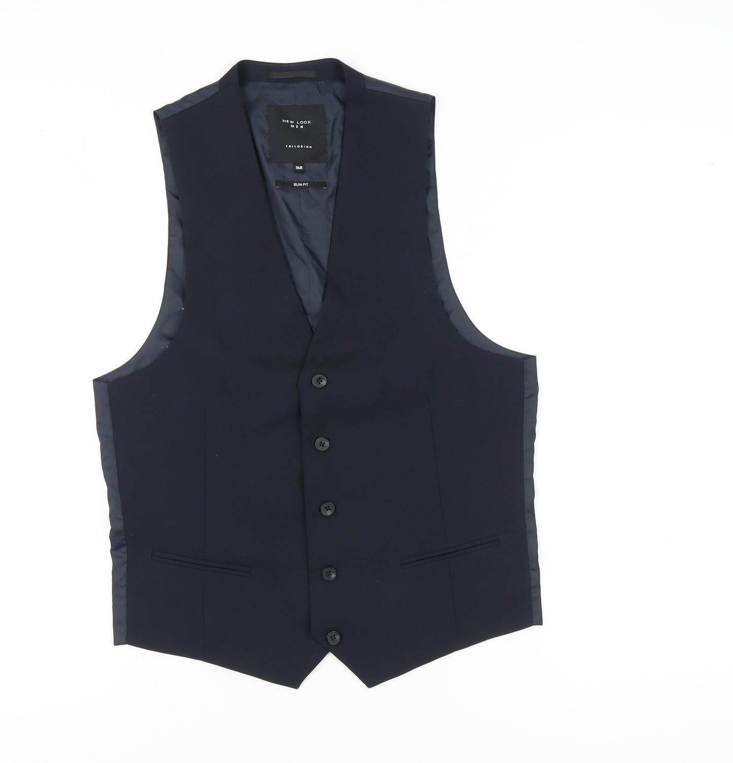 New Look Men's Blue Slim Fit Waistcoat Size 36R