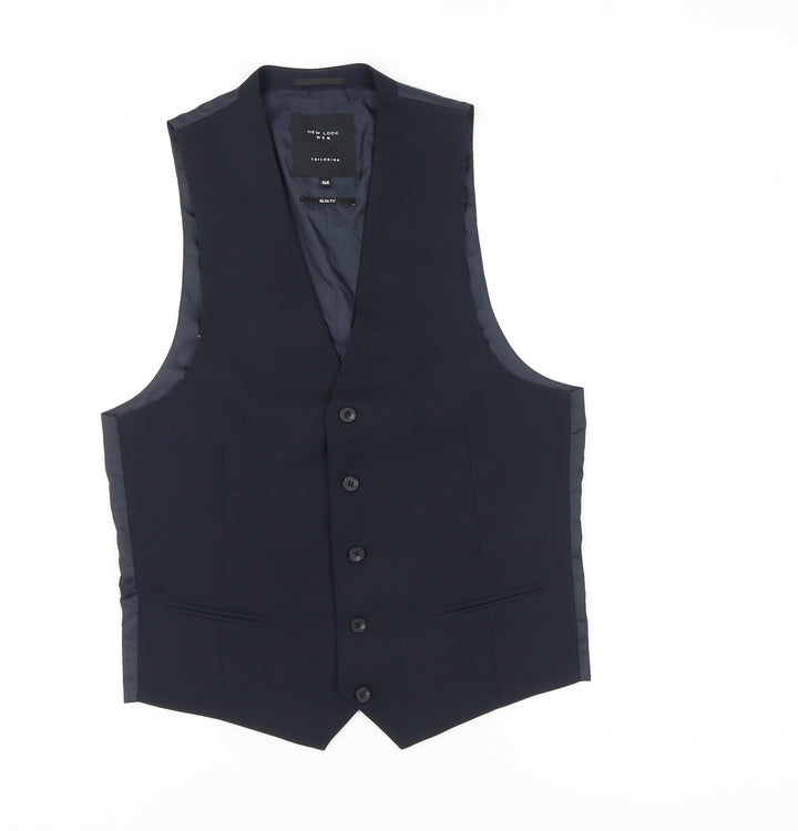 New Look Men's Blue Slim Fit Waistcoat Size 36R