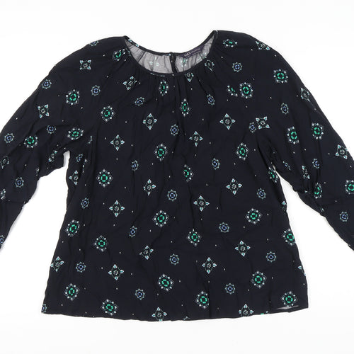 Marks and Spencer Women's Black Geometric Blouse Size 16