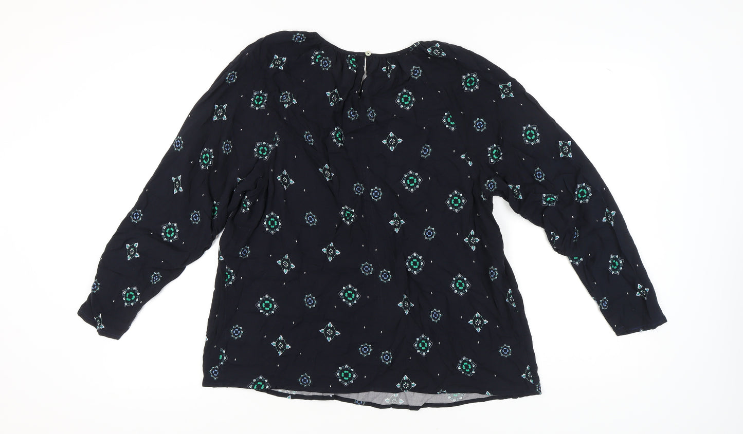 Marks and Spencer Women's Black Geometric Blouse Size 16