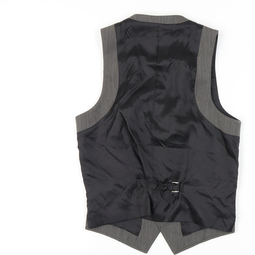 Topman Men's Grey Waistcoat 36 Herringbone Formal