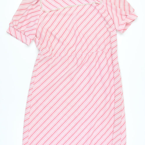 C&A Women's Pink Striped Petite Dress Size 18