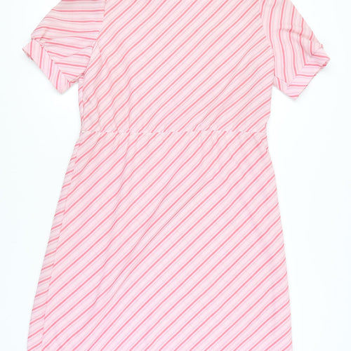 C&A Women's Pink Striped Petite Dress Size 18