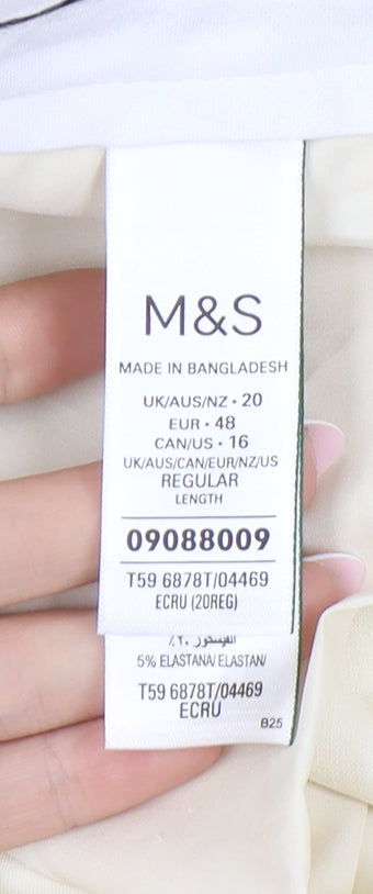 Marks and Spencer Women's Ivory Trousers Size 20
