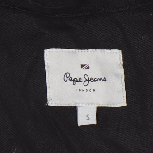 Pepe Jeans Black Sleeveless Womens Collared Dress S