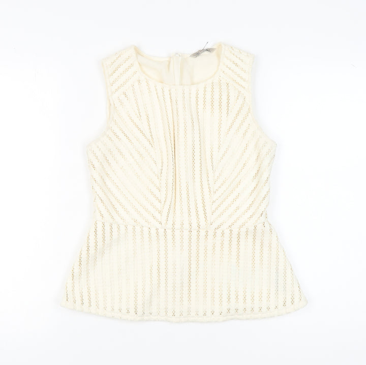 Marks and Spencer Women Ivory Sleeveless Top UK 12