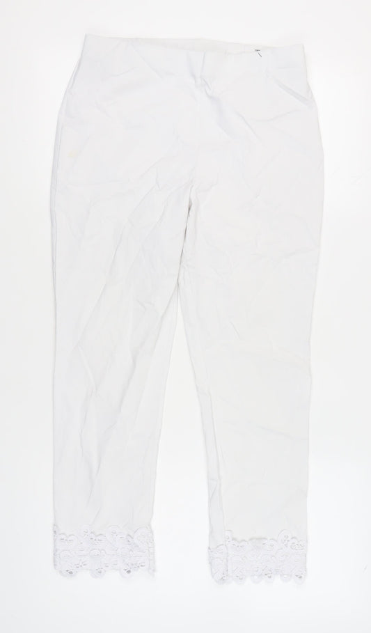 Roman Women’s White Lace Accent Leggings Size 16