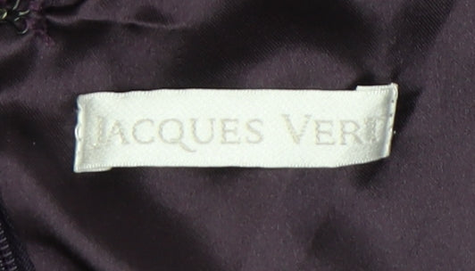 Jacques Vert Women's Purple Beaded Sleeveless Dress