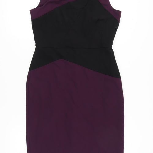 Calvin Klein Women's Purple Black Sheath Dress Size 8
